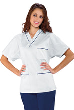 Carica l'immagine nel visualizzatore di Gallery, Casacca collo a V con profilo Blu 045102