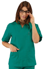 Carica l'immagine nel visualizzatore di Gallery, Casacca collo a V maniche corte 045904M