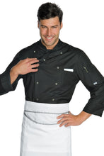 Carica l'immagine nel visualizzatore di Gallery, Giacca cuoco bottoni a pressione nera 058001