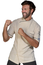 Carica l'immagine nel visualizzatore di Gallery, Giacca cuoco Lino e profilo neri 059979