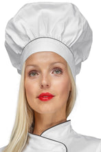 Carica l'immagine nel visualizzatore di Gallery, Cappello cuoco bianco+nero 075101