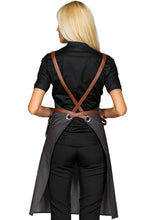 Carica l'immagine nel visualizzatore di Gallery, Grembiule Bristol Black Jeans e cuoio 088941