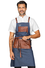 Carica l'immagine nel visualizzatore di Gallery, Grembiule Bristol Jeans e cuoio 088977