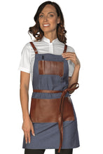 Carica l'immagine nel visualizzatore di Gallery, Grembiule Bristol Short Jeans e cuoio 088977S