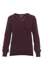 Carica l'immagine nel visualizzatore di Gallery, Maglia business Lady collo a V bordeaux