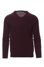 Carica l'immagine nel visualizzatore di Gallery, Maglia business uomo collo a V bordeaux