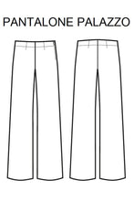 Carica l'immagine nel visualizzatore di Gallery, Pantalone Palazzo Super Stretch Nero disegno