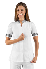 Carica l'immagine nel visualizzatore di Gallery, Casacca Hibiscus bianca e lurex silver