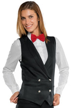 Carica l&#39;immagine nel visualizzatore di Gallery, Gilet doppiopetto nero unisex 033301
