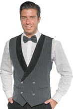 Carica l&#39;immagine nel visualizzatore di Gallery, Gilet doppiopetto gessato unisex 033308

