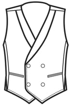 Carica l&#39;immagine nel visualizzatore di Gallery, Disegno front Gilet doppiopetto unisex Damasco 033341
