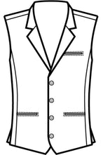 Carica l&#39;immagine nel visualizzatore di Gallery, Gilet Wall Street unisex nero disegno front
