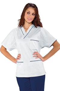Casacca collo a V con profilo Blu 045102