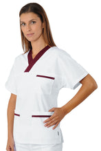Carica l&#39;immagine nel visualizzatore di Gallery, Casacca collo a V bordo bordeaux 045203
