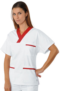 Casacca collo a V bordo rosso 045207