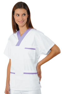 Casacca collo a V bordo lilla 045227