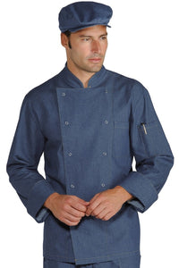 Giacca cuoco bottoni a pressione jeans 057077