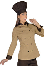 Carica l&#39;immagine nel visualizzatore di Gallery, Giacca Lady chef biscotto e moro 057615
