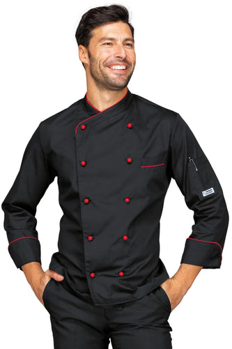 Giacca Panama slim nera e rossa 058207