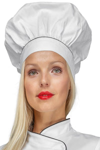Cappello cuoco bianco+nero 075101