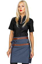 Carica l&#39;immagine nel visualizzatore di Gallery, Grembiule Leonida Jeans e cuoio 085977
