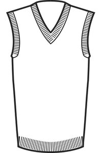 Gilet maglia collo a v isacco disegno front