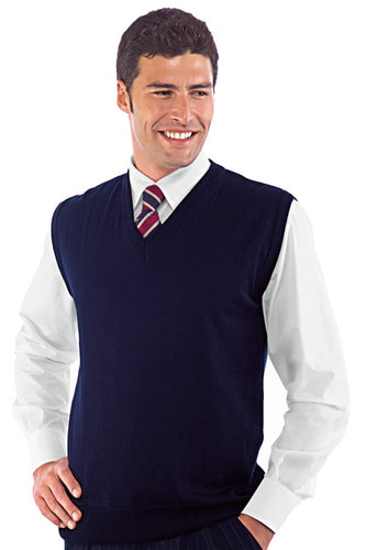 Gilet maglia collo a v isacco blu 130202