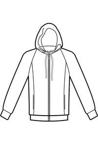 Felpa con zip e cappuccio disegno front