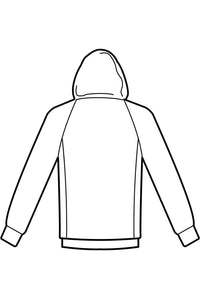 Felpa con zip e cappuccio disegno rear