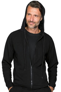 Felpa con zip e cappuccio nera 130351