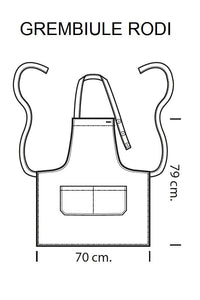 Grembiule Pettorina Rodi Colours jeans disegno