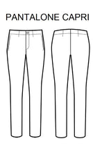 Carica l'immagine nel visualizzatore di Gallery, Pantalone Capri Super Stretch Nero disegno
