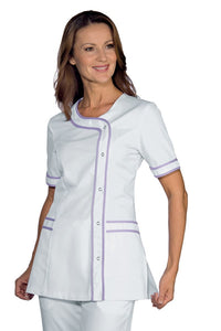 Casacca Brasilia bianca con profili Lilla 