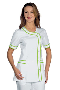 Casacca Brasilia bianca con profili Verde mela