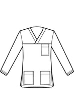 Carica l&#39;immagine nel visualizzatore di Gallery, Casacca collo a v manica lunga isacco disegno front
